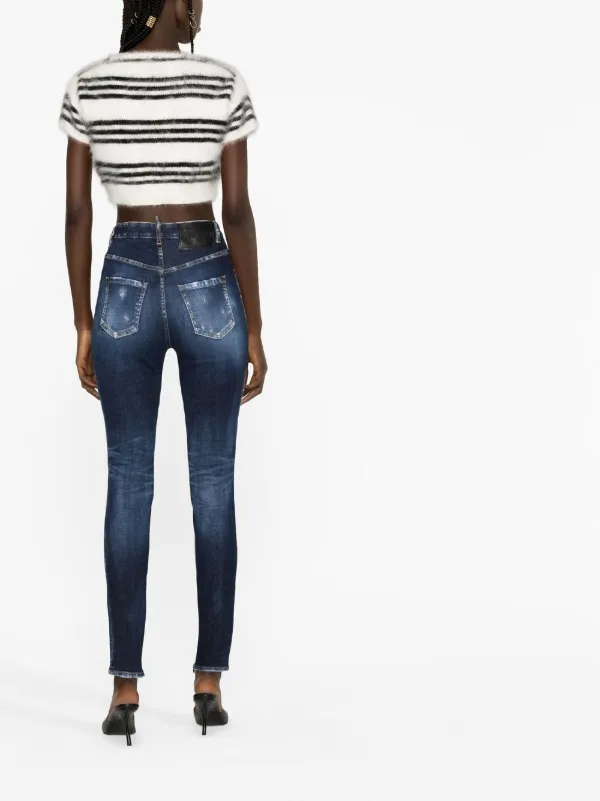 DSQUARED2 ハイウエスト スキニージーンズ | ブルー | FARFETCH JP