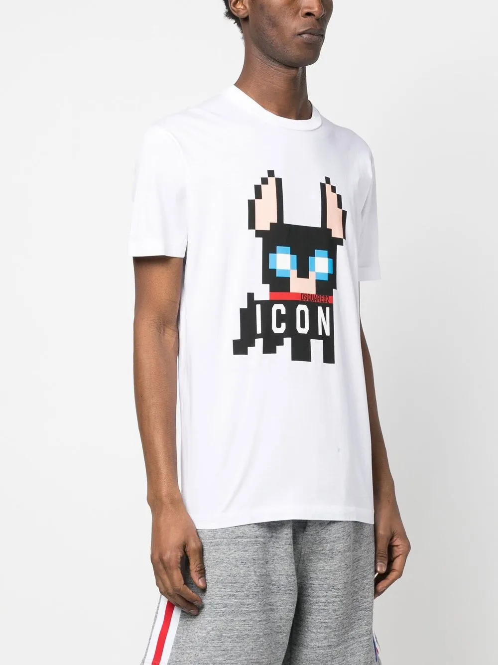 Shop Dsquared2 Icon Pixel-print T-shirt In White