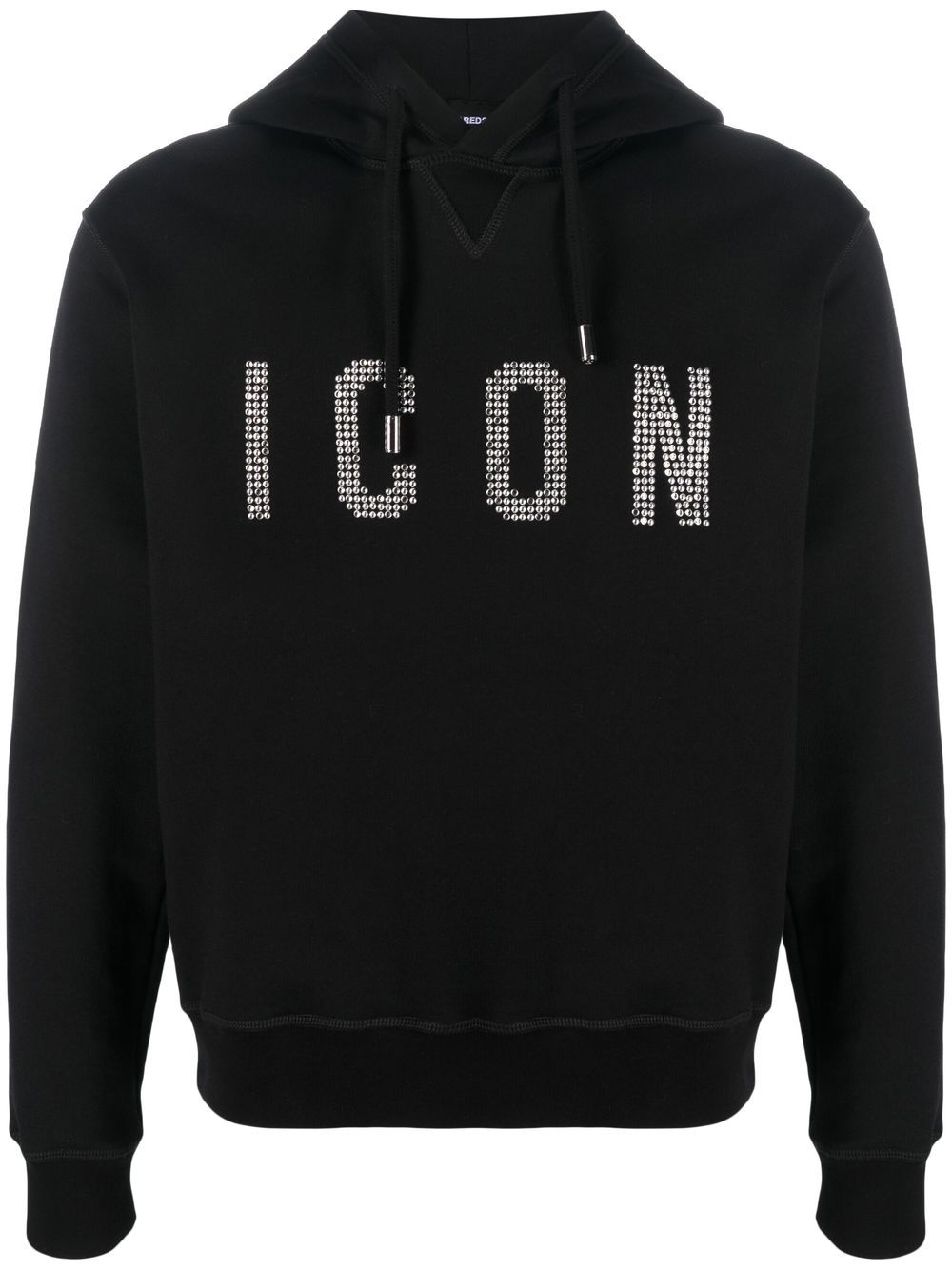 Shop Dsquared2 Icon Studded Hoodie In Black