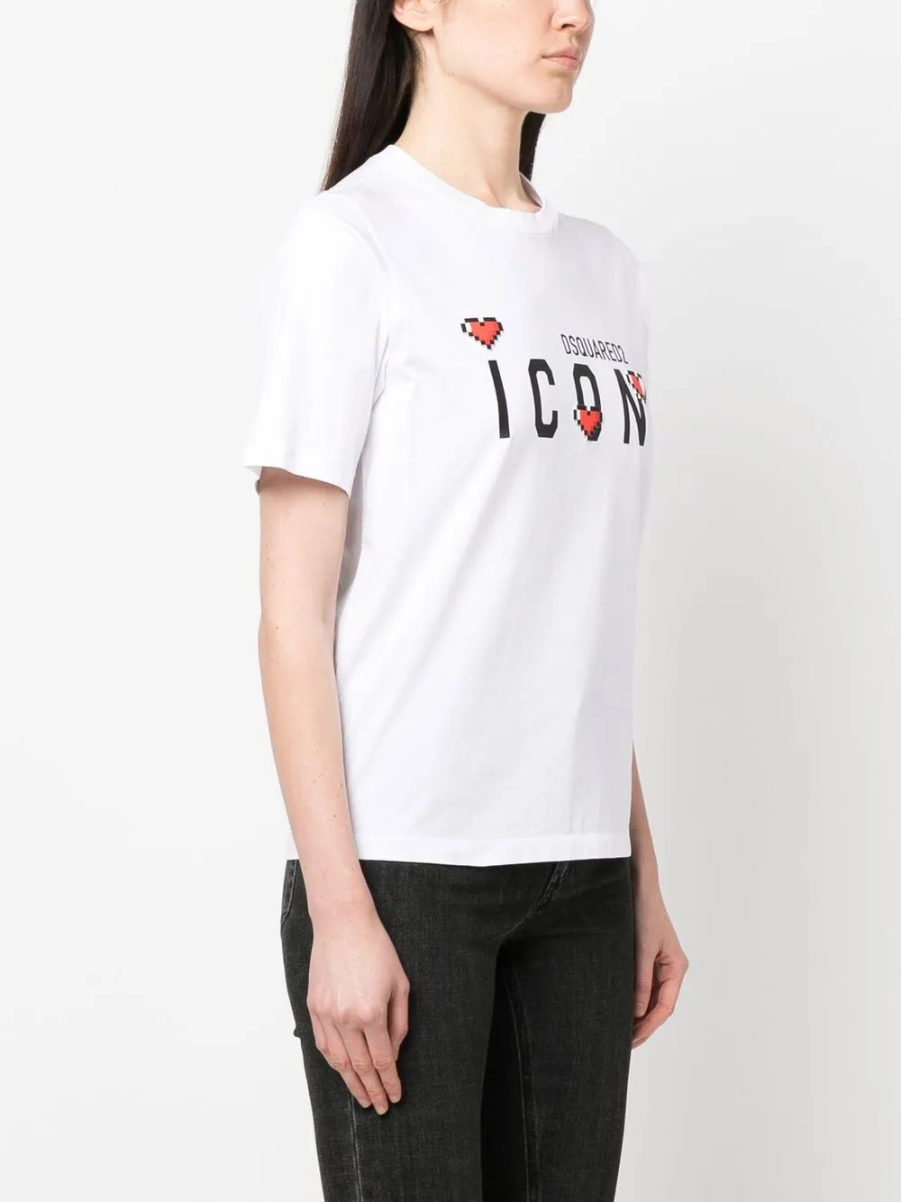 Shop Dsquared2 Icon Logo-print T-shirt In Weiss