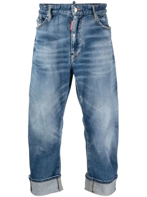 DSQUARED2 logo-print cropped jeans