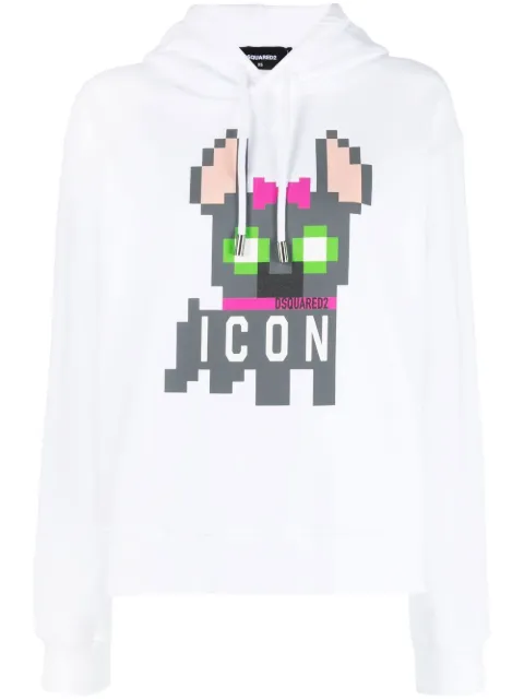 DSQUARED2 Icon pixelated-print hoodie Women