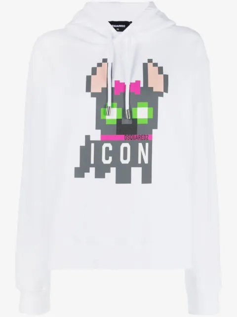 DSQUARED2 Icon Hoodie mit verpixeltem Logo-Print