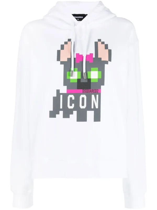 DSQUARED2 Icon プリント パーカー | ホワイト | FARFETCH JP