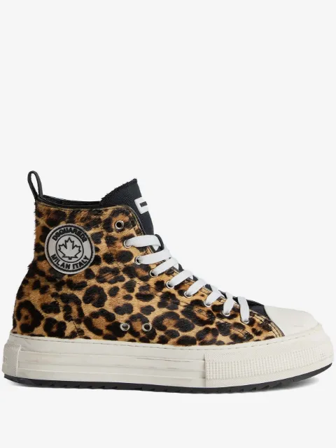 DSQUARED2 leopard-print high-top sneakers