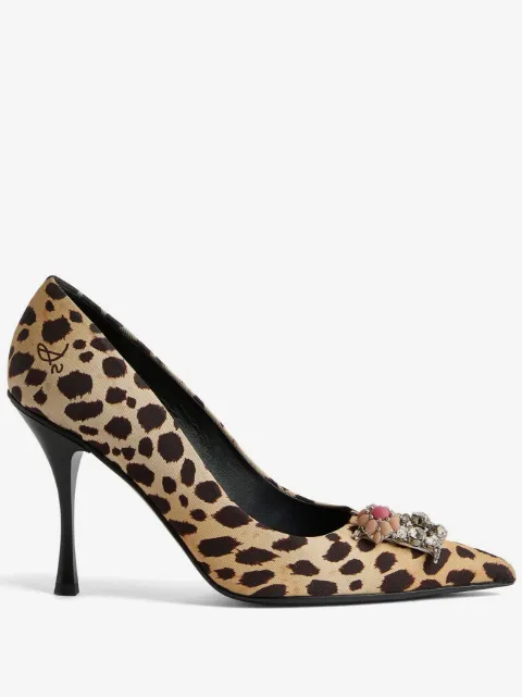 DSQUARED2 leopard-print pointed-toe pumps