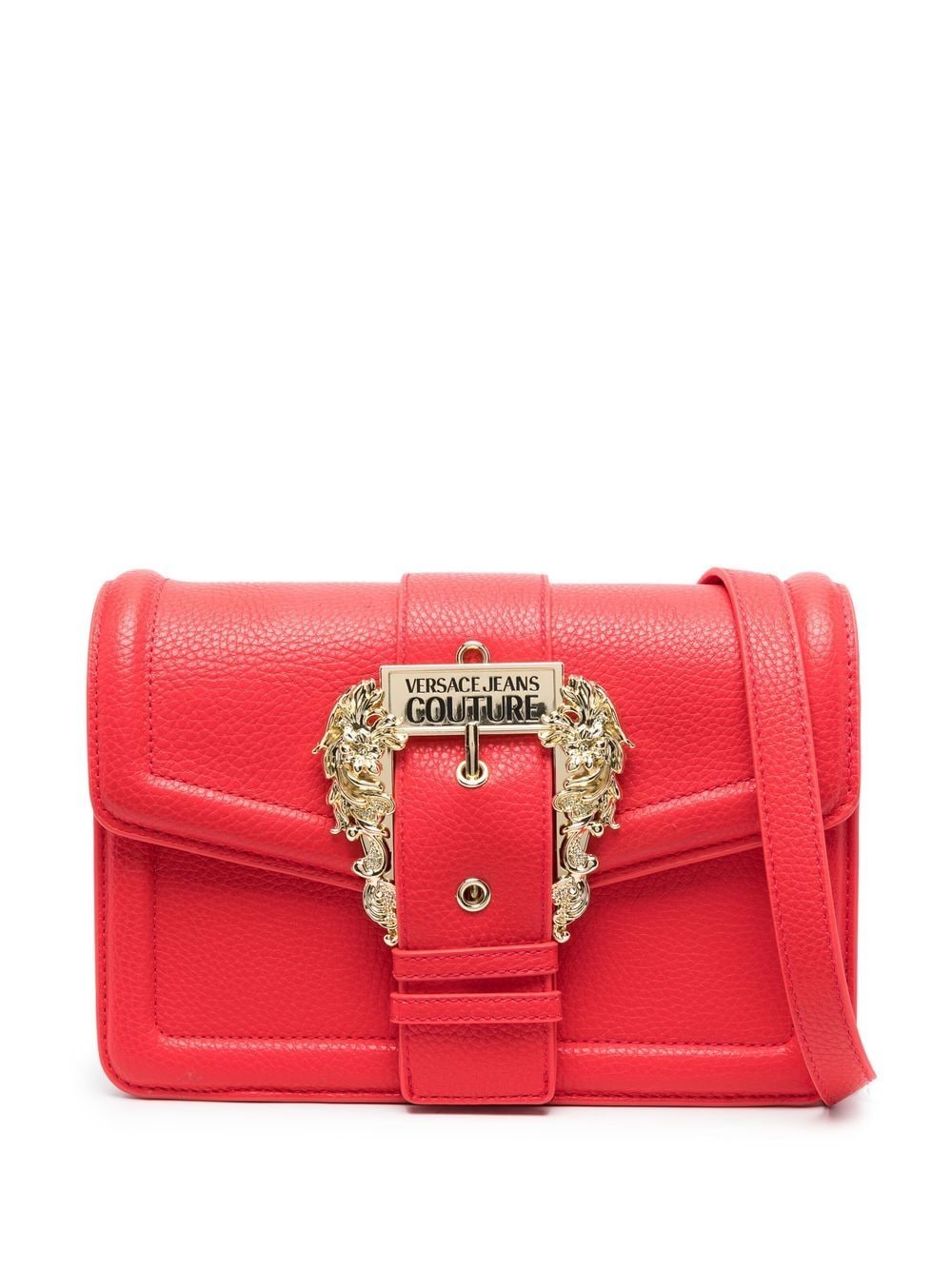 Versace Jeans Couture Logo-buckle Satchel Bag In Rot