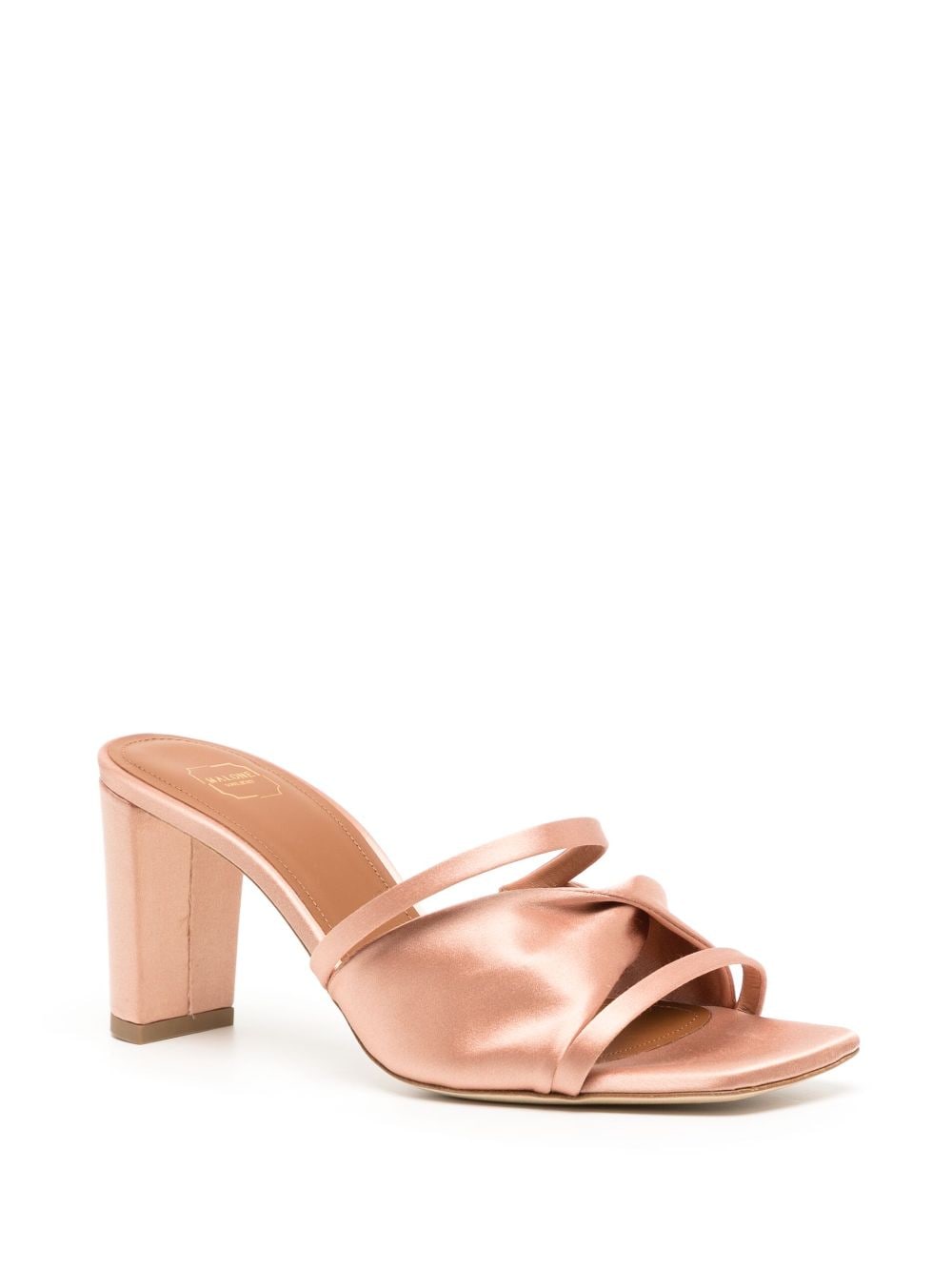 Malone Souliers Demi 70mm twist-detail satin mules - Roze