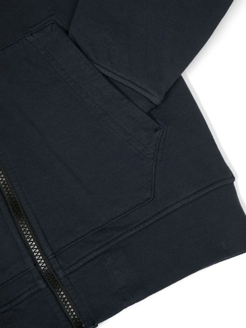 STONE ISLAND JUNIOR COMPASS-PATCH ZIP-UP SWEATSHIRT