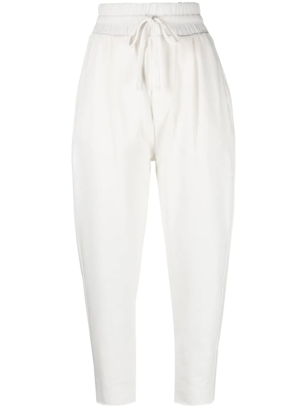 Thom Krom Drawstring Cropped Trousers In Weiss