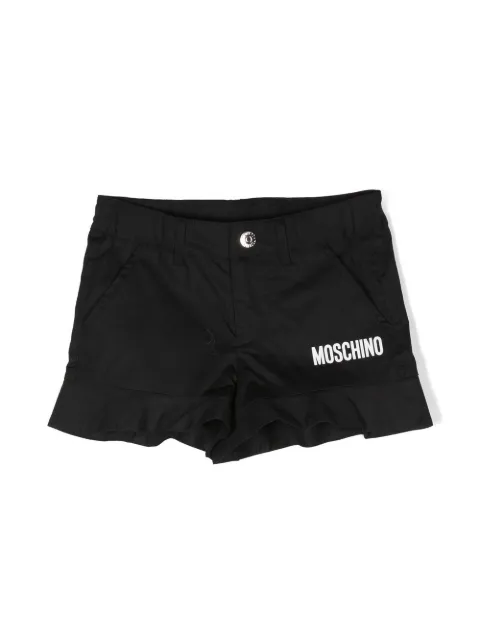 Moschino Kids شورت بتصميم بيبلوم وطبعة شعار الماركة