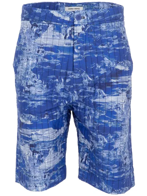 Henrik Vibskov Wheel abstract-print quilted shorts