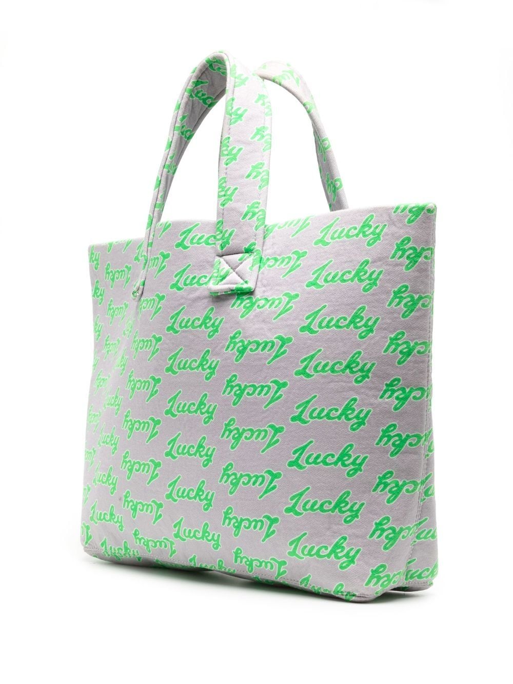 Shop Natasha Zinko All-over Lucky-print Tote Bag In Green
