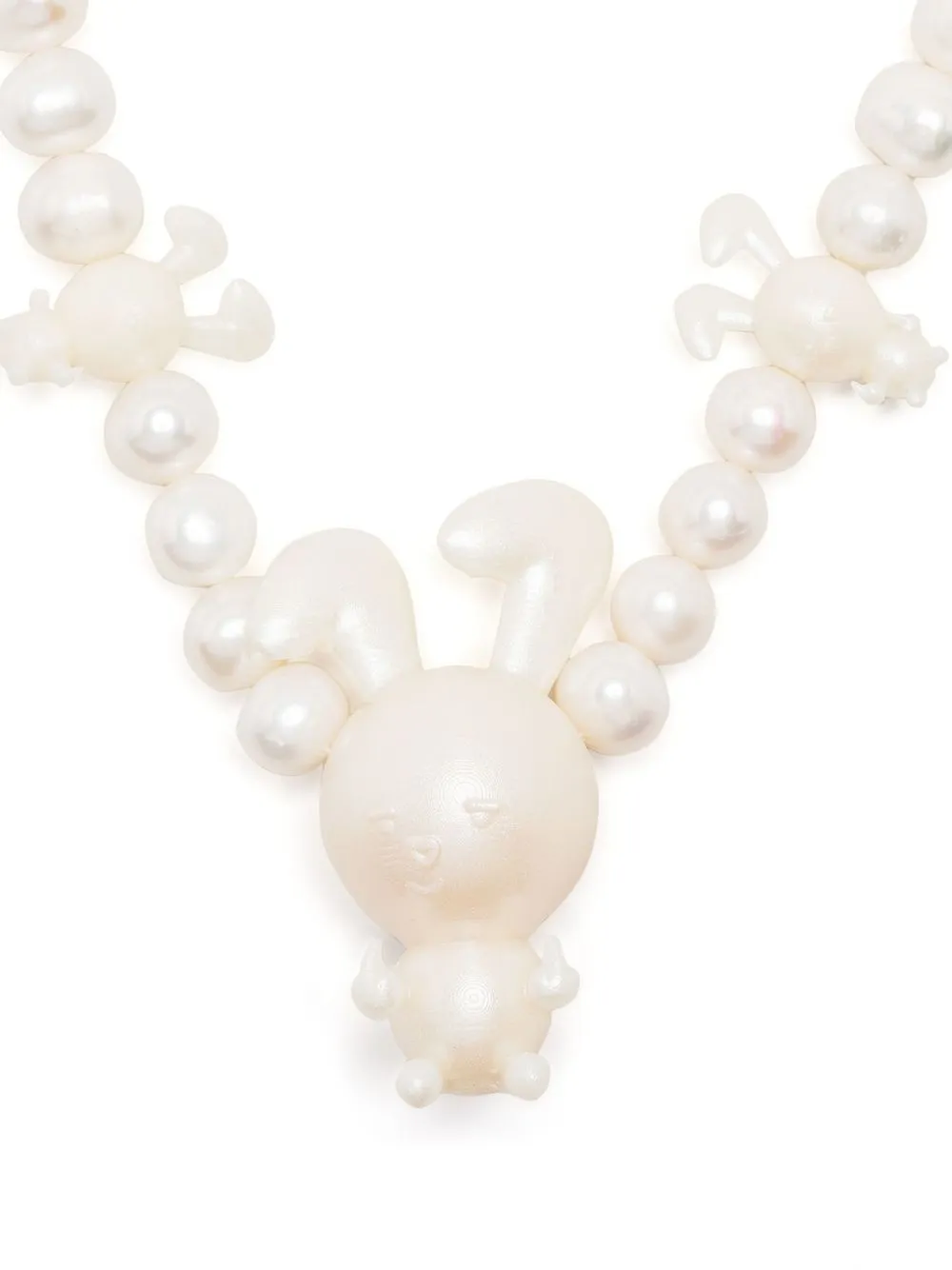 

Natasha Zinko Bunny-detail pearl necklace - White