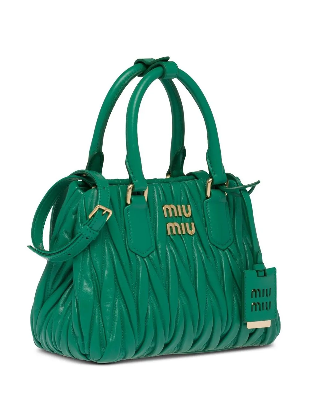 Miu Miu Matelassé Nappa Leather Tote Bag In Grün | ModeSens