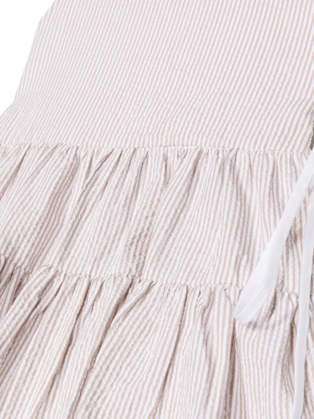 Il Gufo Striped Sleeveless Dress In Brown