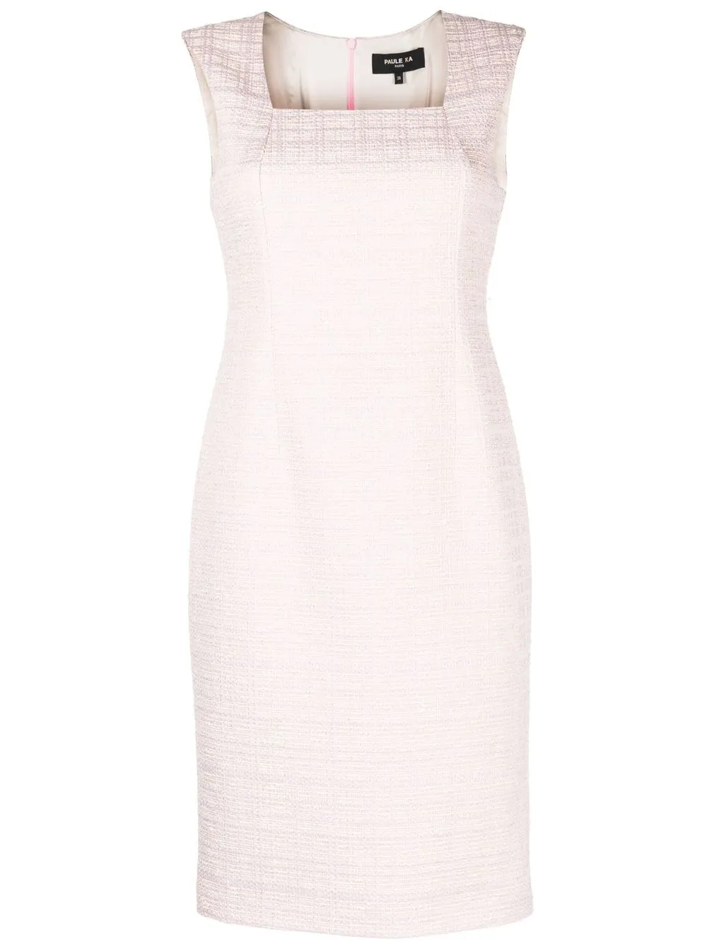 

Paule Ka tweed fitted midi dress - Pink