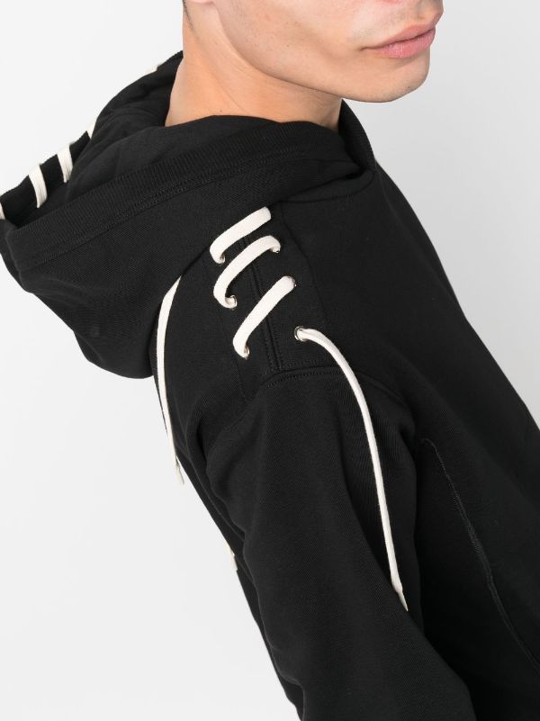 Black hoodie with online strings