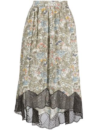 Zadig&Voltaire lace-trim floral-print Skirt - Farfetch