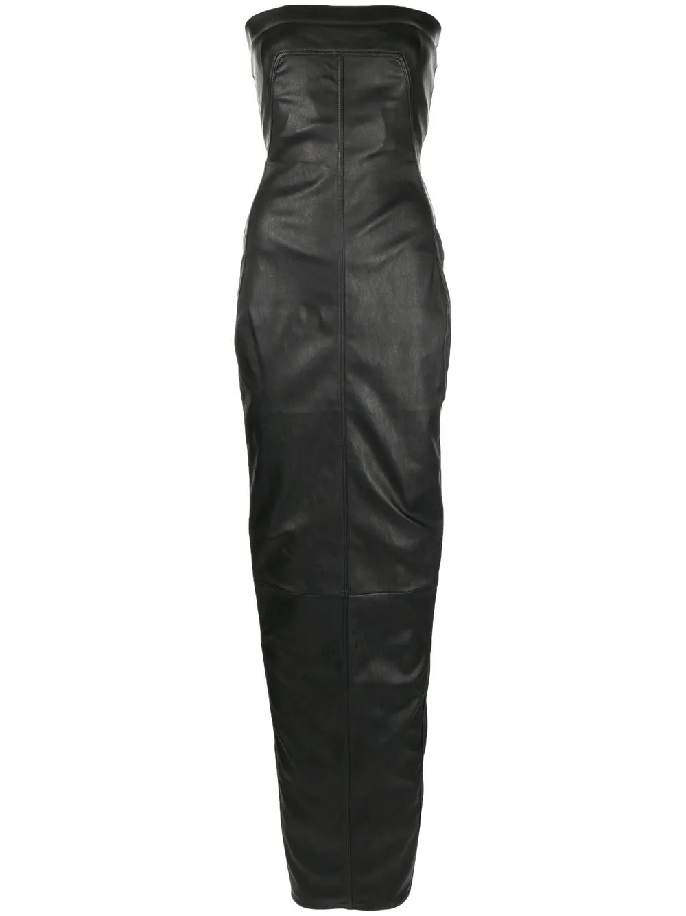 

Rick Owens off-shoulder leather maxi dress - Black