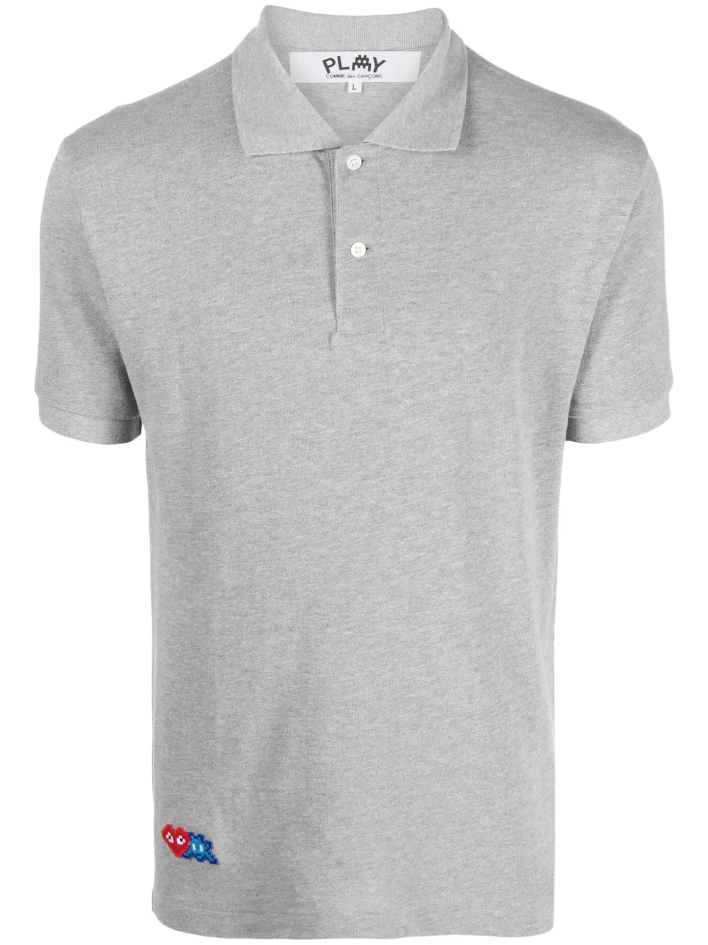 Comme Des Garçons Play Polo con applicazione COMME DES GARÇONS PLAY x The Artist Invader - Grigio