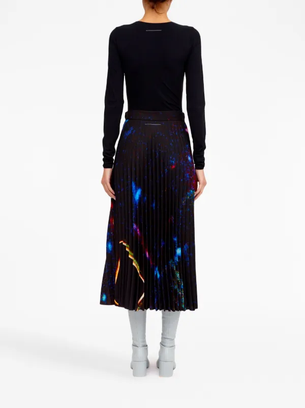 MM6 Maison Margiela アブストラクトパターン プリーツスカート