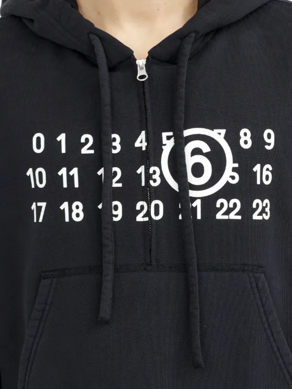 MM6 Maison Margiela numbers-motif zip-up Hoodie - Farfetch