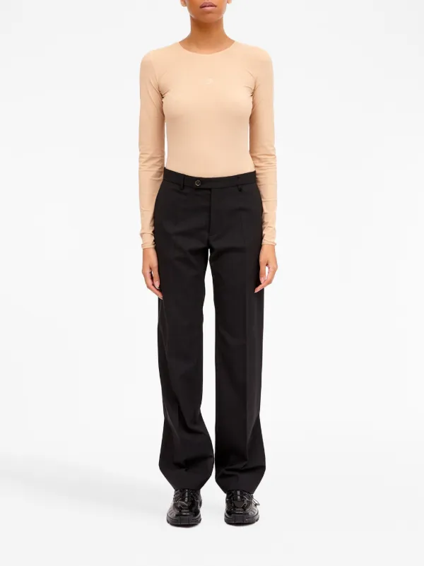 パンツ MM6 MAISON MARGIELA Women Straight Pants S52LA0239S30460900 MM6 Maison Margiela stitch-detail straight-leg Trousers
