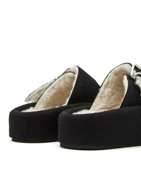 ■MM6 Maison Margiela■ Buckle Slide Ivory S59WP0177P5263H95 MM6 Maison Margiela Padded Leather Sandals | White | FARFETCH