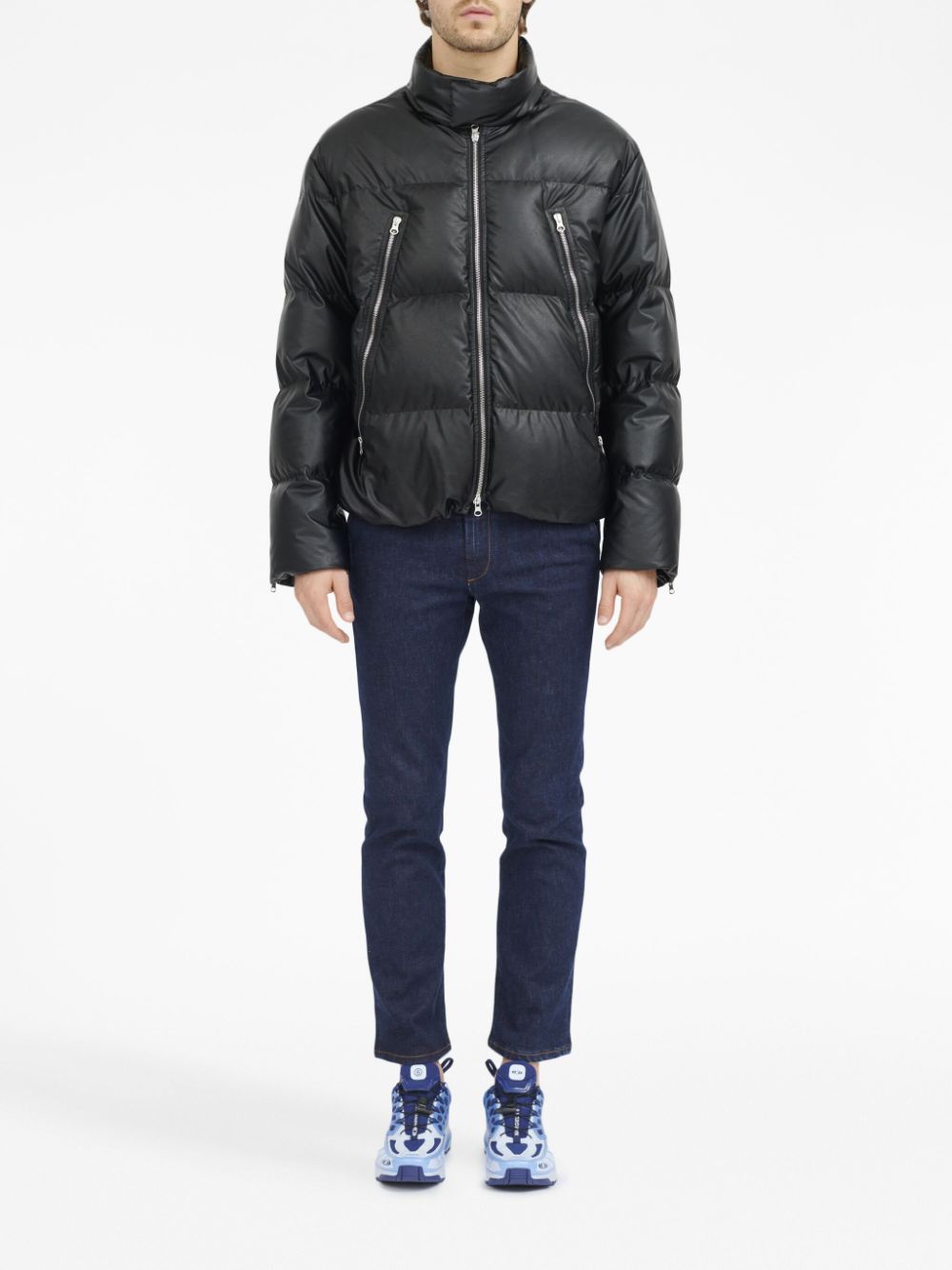 MM6 Maison Margiela zip-up puffer jacket - Zwart