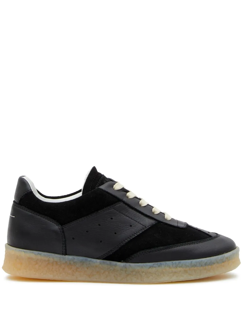 Shop Mm6 Maison Margiela Panelled Low-top Sneakers In Schwarz