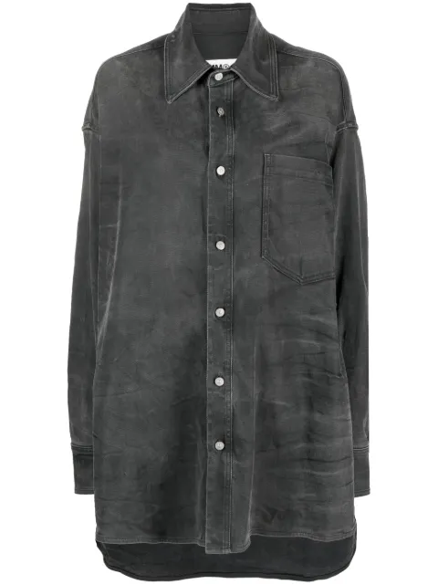 MM6 Maison Margiela قميص جينز بتأثير مجعد
