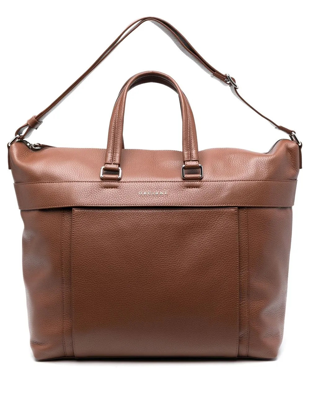 

Orciani Micron leather holdall tote bag - Brown