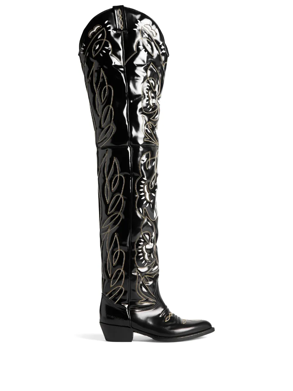 Dsquared2 embroidered leather cowboy boots Black