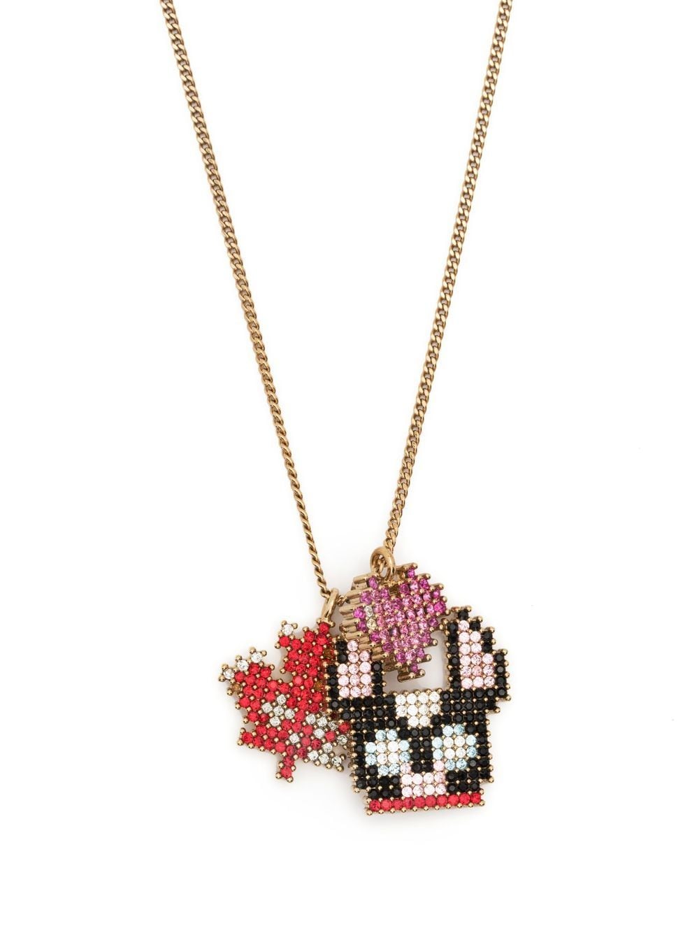 Dsquared2 Crystal Charm Necklace In Gold