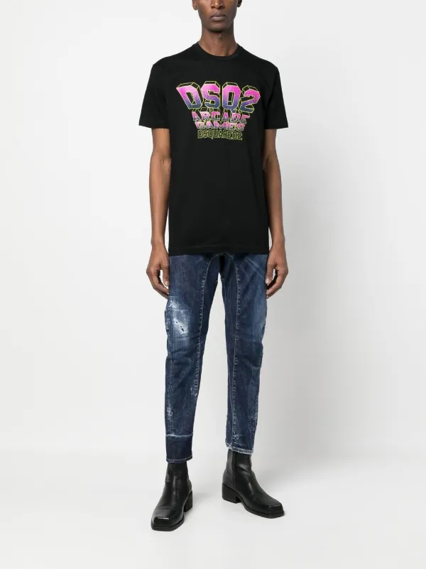 DSQUARED2 ダメージ スキニージーンズ | ブルー | FARFETCH JP