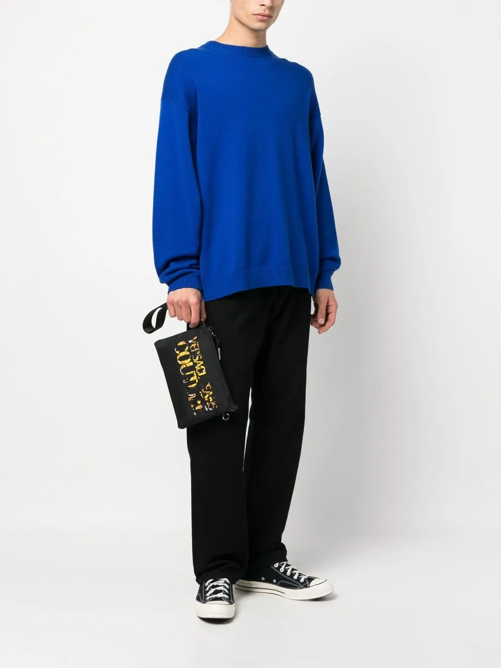 Versace Jeans Couture Clutch met logo - Zwart