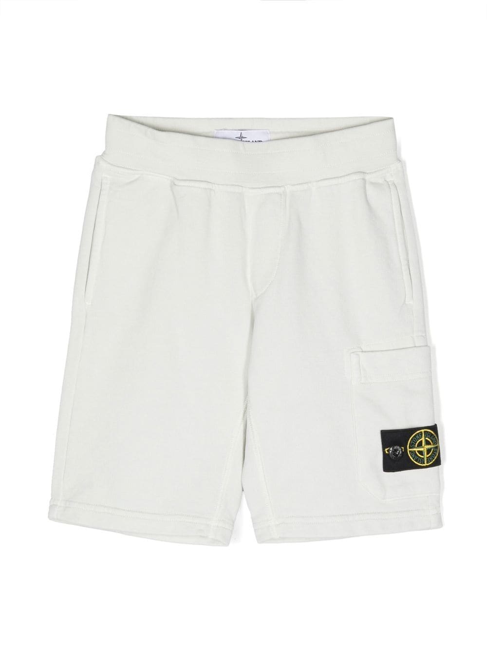 Stone Island Junior Kids' Compass-patch Jersey Shorts In Grey
