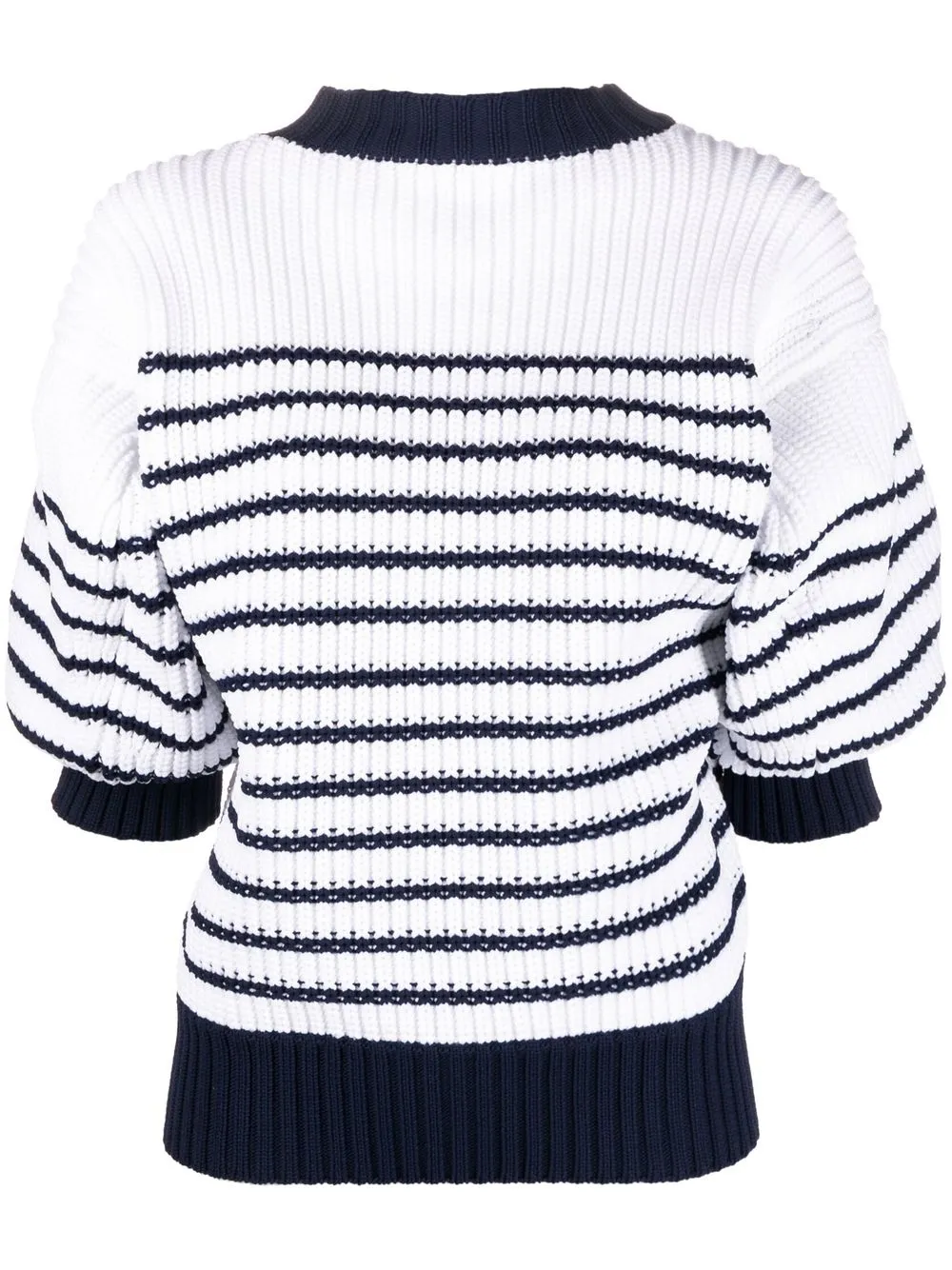 

sacai striped knitted jumper - White