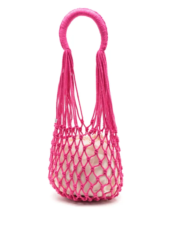 Nannacay Kim open-knit Shoulder Bag | Pink | FARFETCH