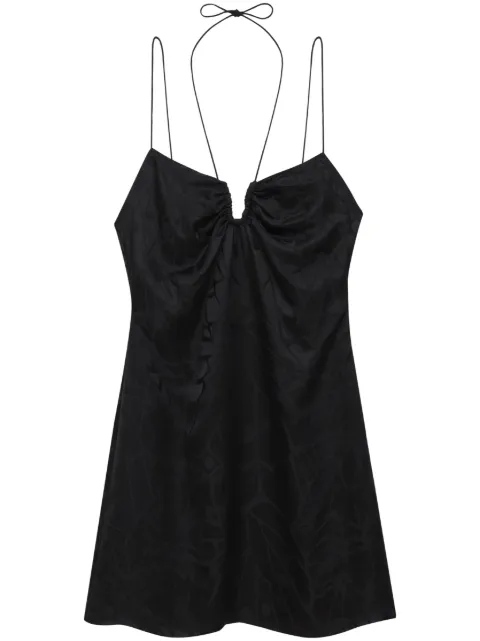 ANINE BING halterneck jacquard slip dress