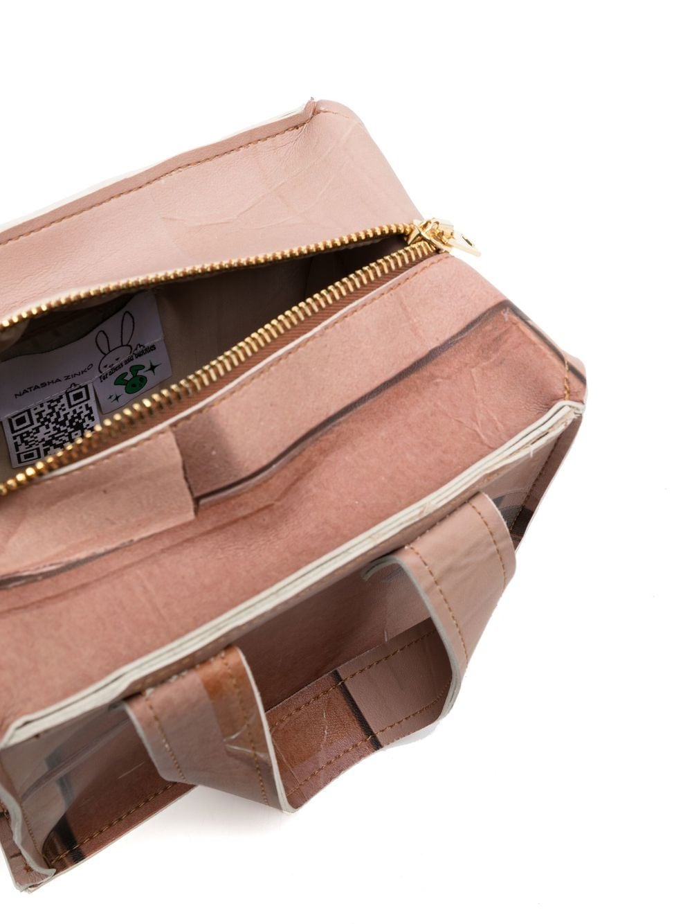 Shop Natasha Zinko Box-print Mini Shoulder Bag In Brown