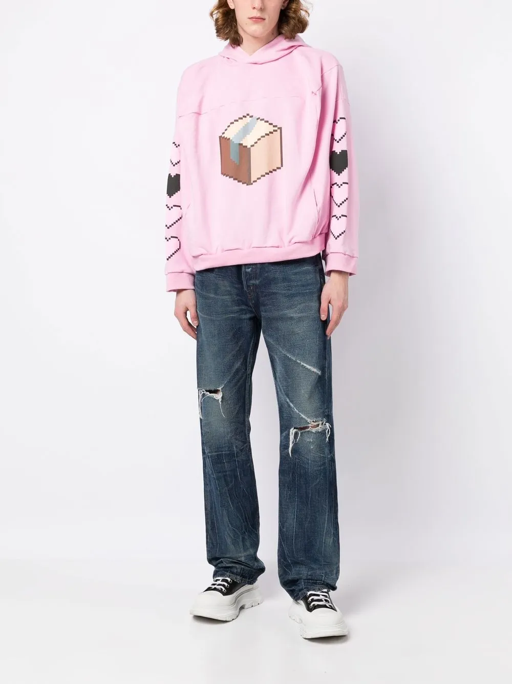Natasha Zinko Hoodie met smiley-print - Roze
