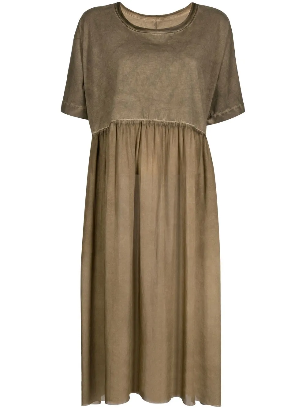 Uma Wang Short-sleeve Cotton Dress In Brown