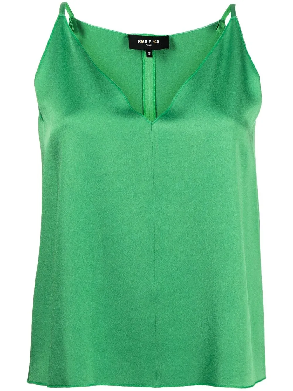 

Paule Ka top satinado con cuello en V - Verde