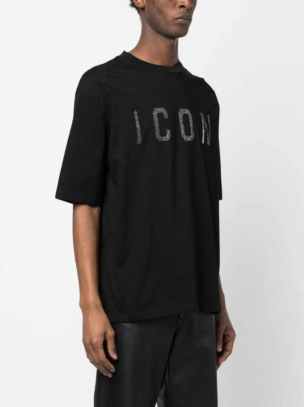 Shop Dsquared2 Icon-print Cotton T-shirt In Black