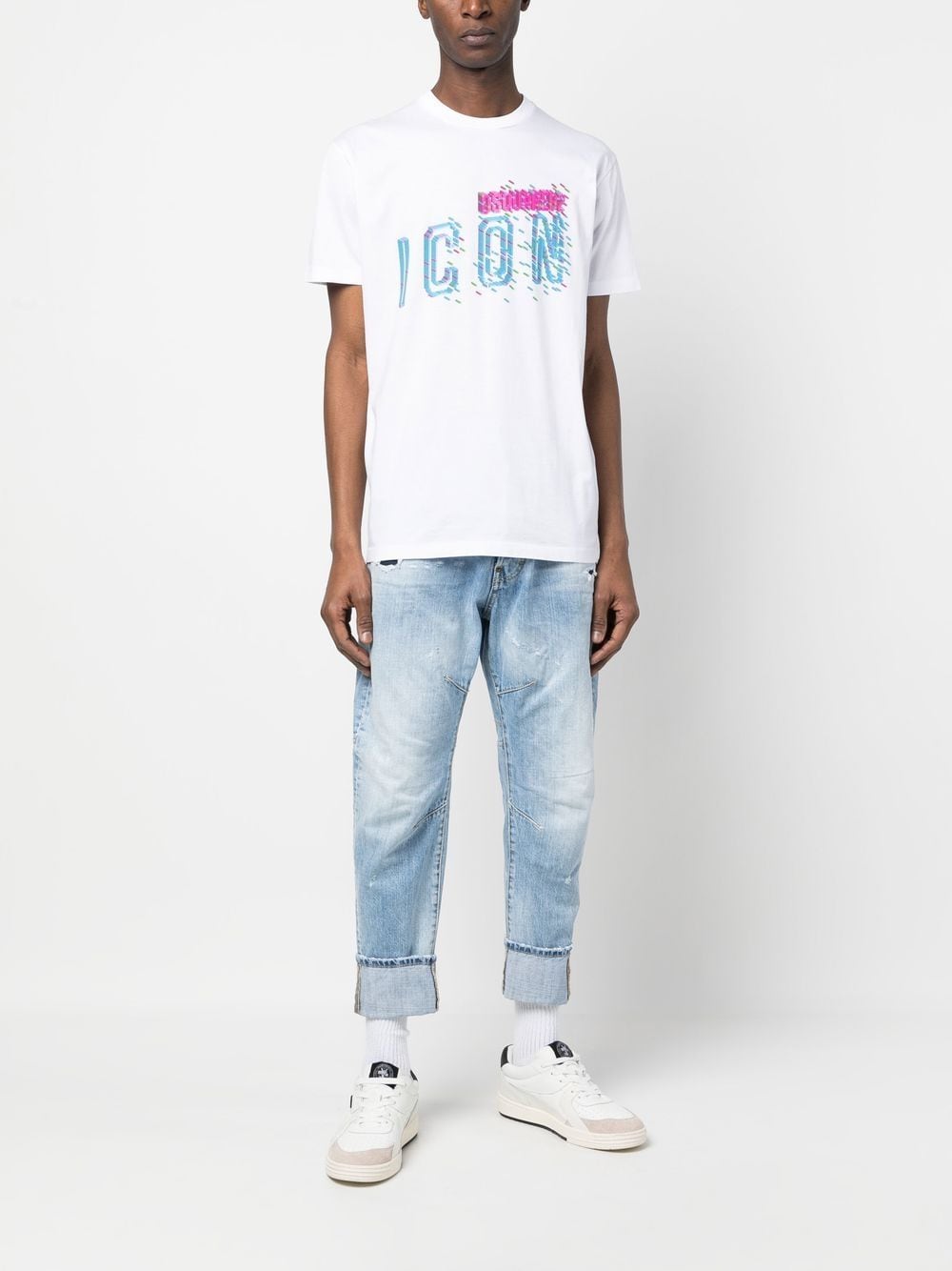 Shop Dsquared2 Icon-print Cotton T-shirt In Weiss