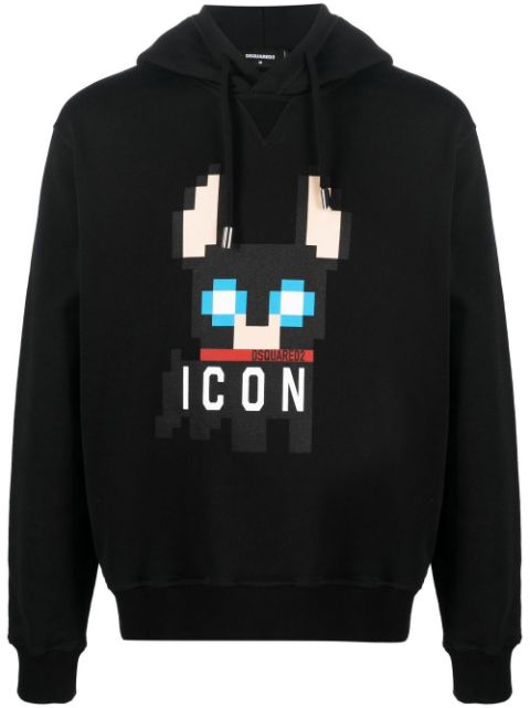 DSQUARED2 Icon-print cotton hoodie Men