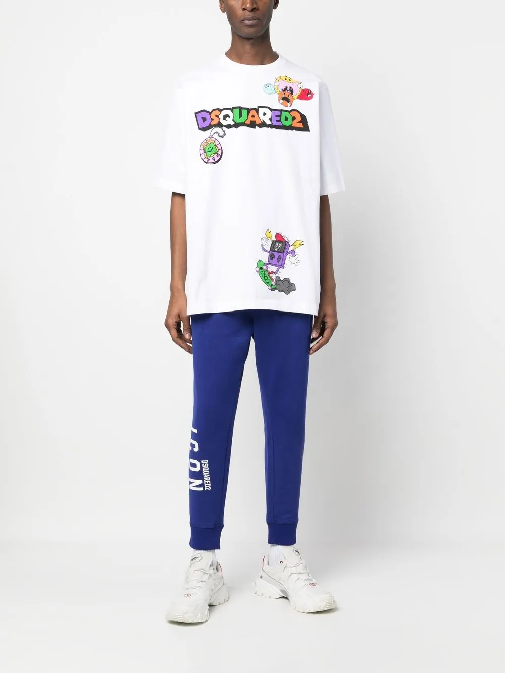 Dsquared2 Icon-print cotton track pants - Blauw