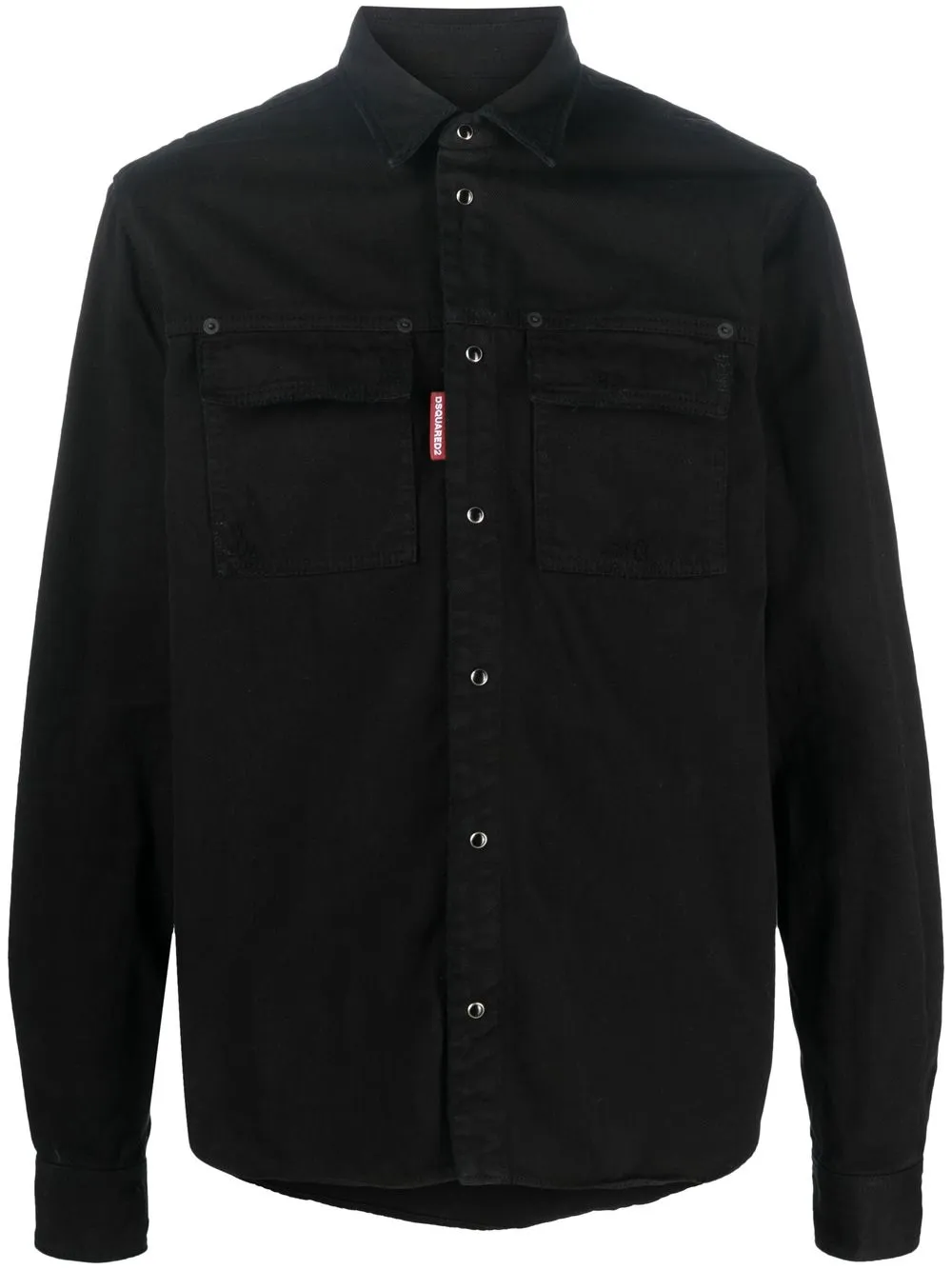 Dsquared2 Icon crystal-embellished denim shirt Zwart